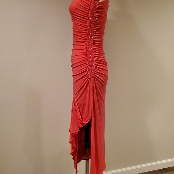 Cache designer brand RED dress contour bodycon with bead detailing / zipper, S - Picture 7 of 14